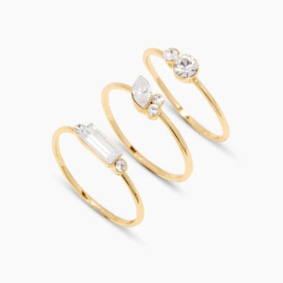 Gorjana Jewelry - Gorjana 18k Gold Plated Venice Shimmer Ring Size 7 Set of 3 stackable rings